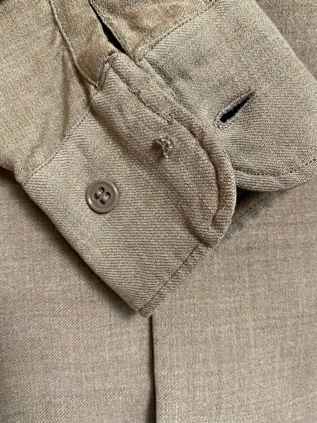 推定40’s US ARMY M-37 マスタード ウール シャツ ガスフラップ付 マチ付