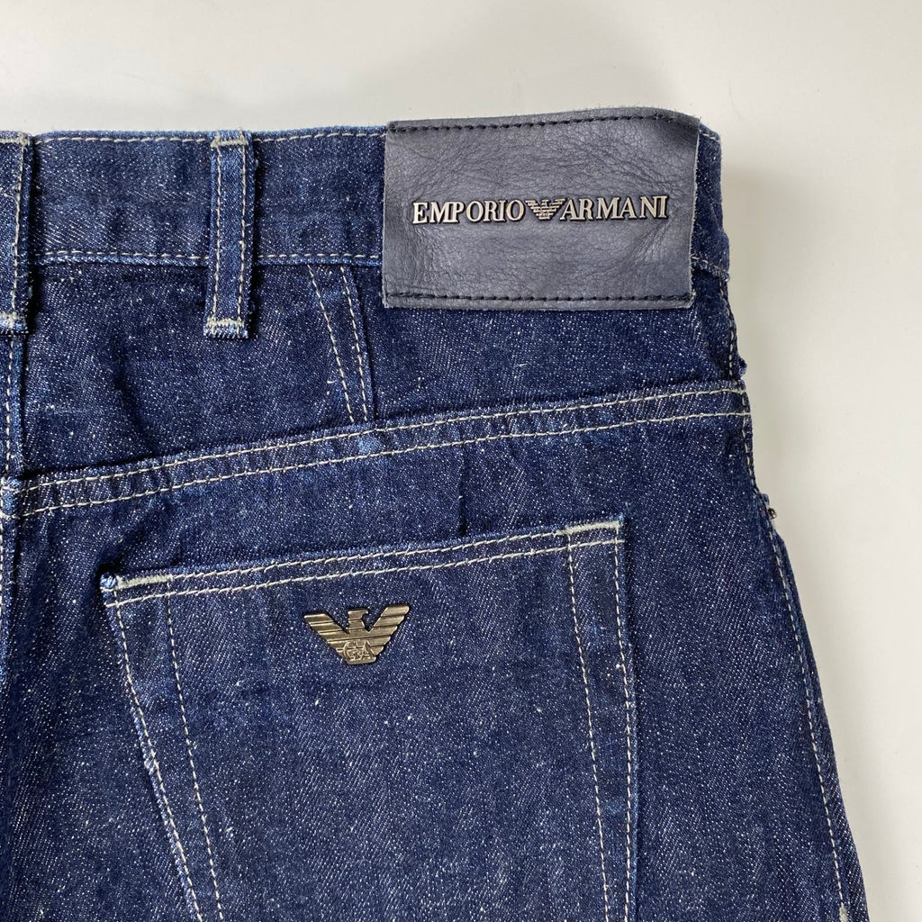 EMPORIO ARMANI エンポリオ アルマーニ / エンブレム デニムパンツ 裾ダブル SIZE：W30