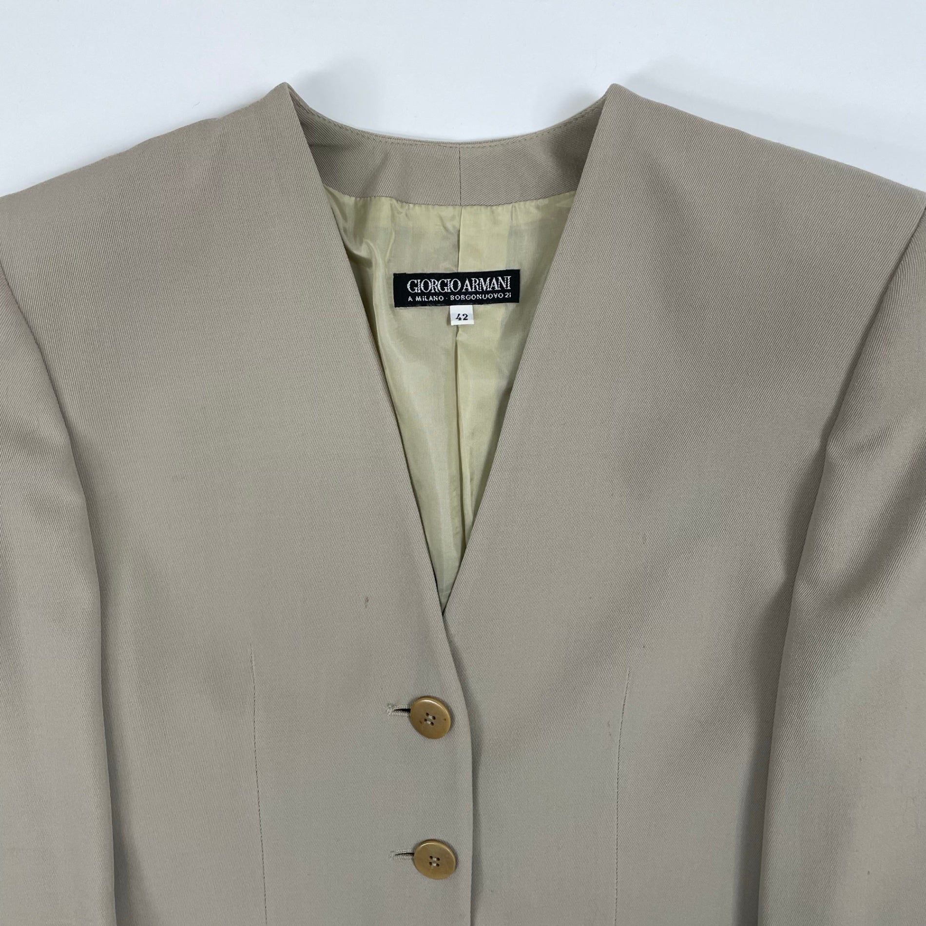 GIORGIO ARMANI / ヴィンテージノーカラージャケット BORGO21製 SIZE
