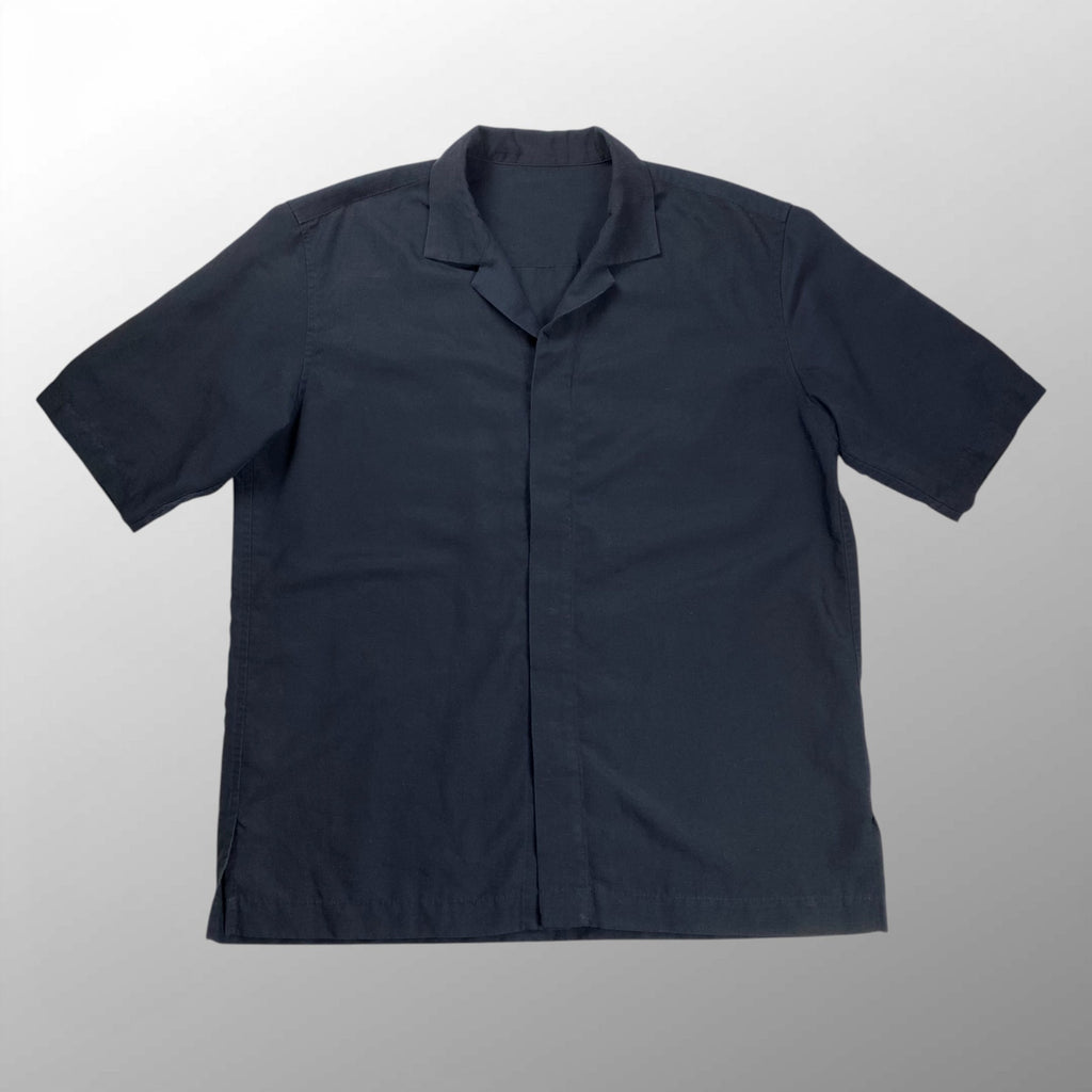 IM MEN ISSEY MIYAKE アイムメン イッセイミヤケ / HYBRID SHIRT オープンカラーシャツ 半袖 ネイビー SIZE:3