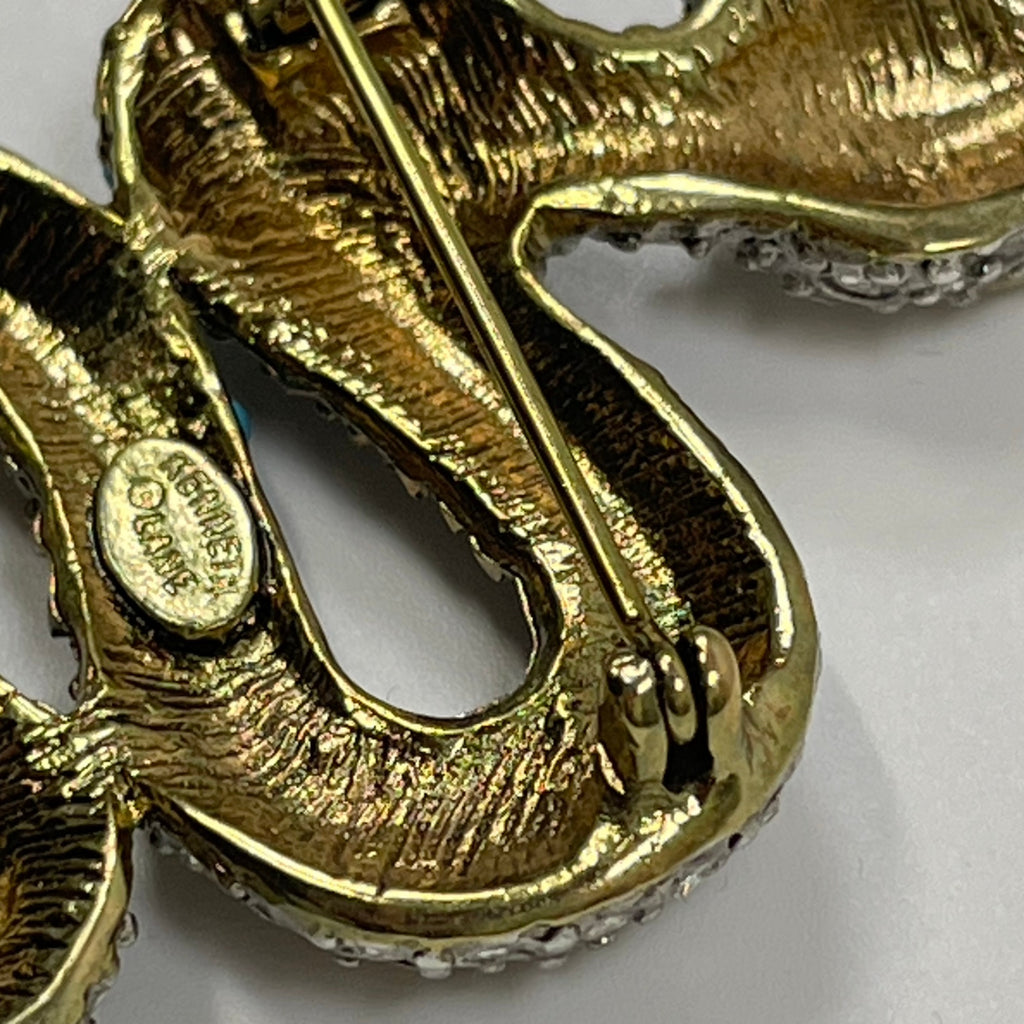 Kenneth  Jay  Lane ケネス・ジェイ・レーン / ターコイズ×ダイヤ スネークブローチ