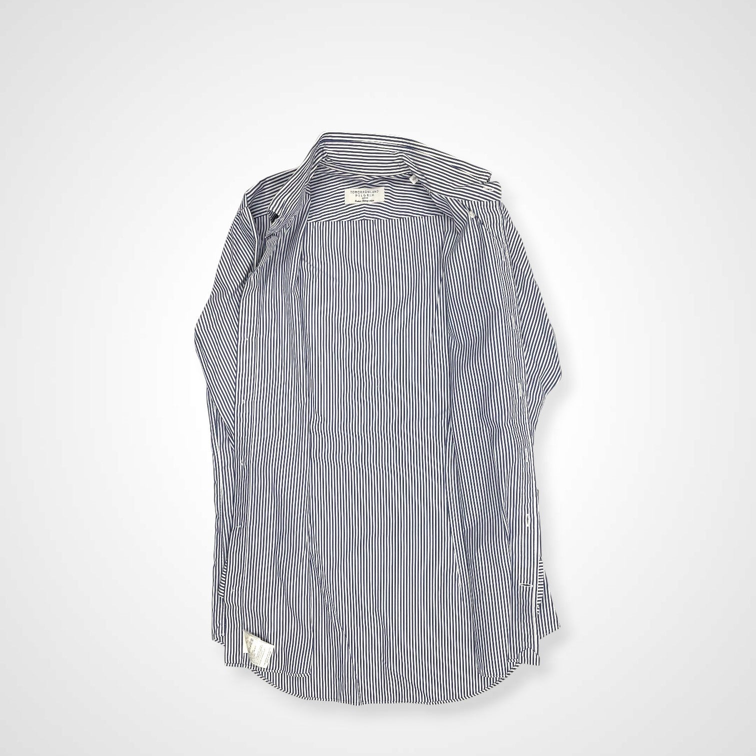 TOMORROWLAND トゥモローランド / ボタンダウンストライプシャツ 参考定価：15,000程度 SIZE：38