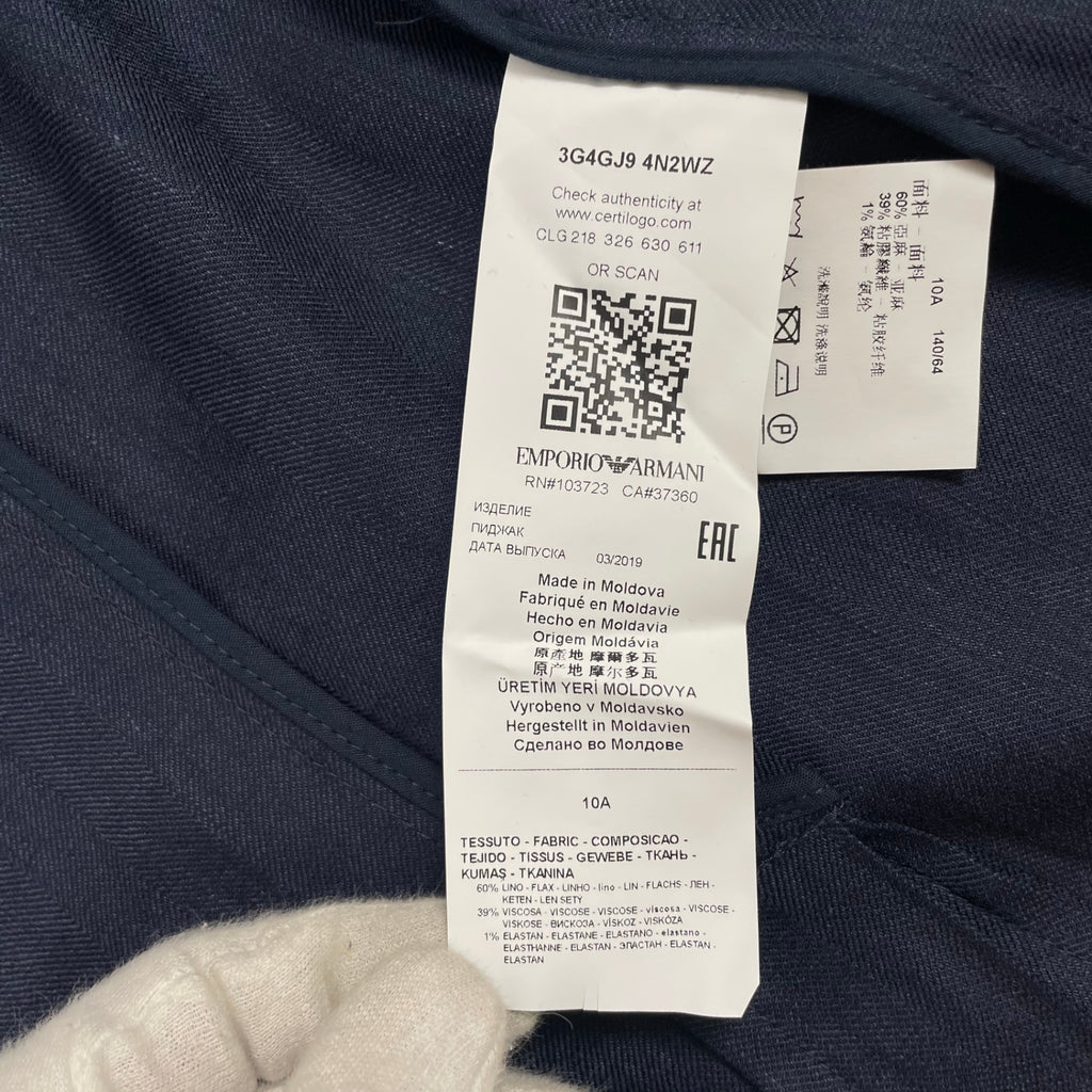 EMPORIO ARMANI / リネンMIXジャケット 未使用品 参考定価：55,000程度 SIZE：10A