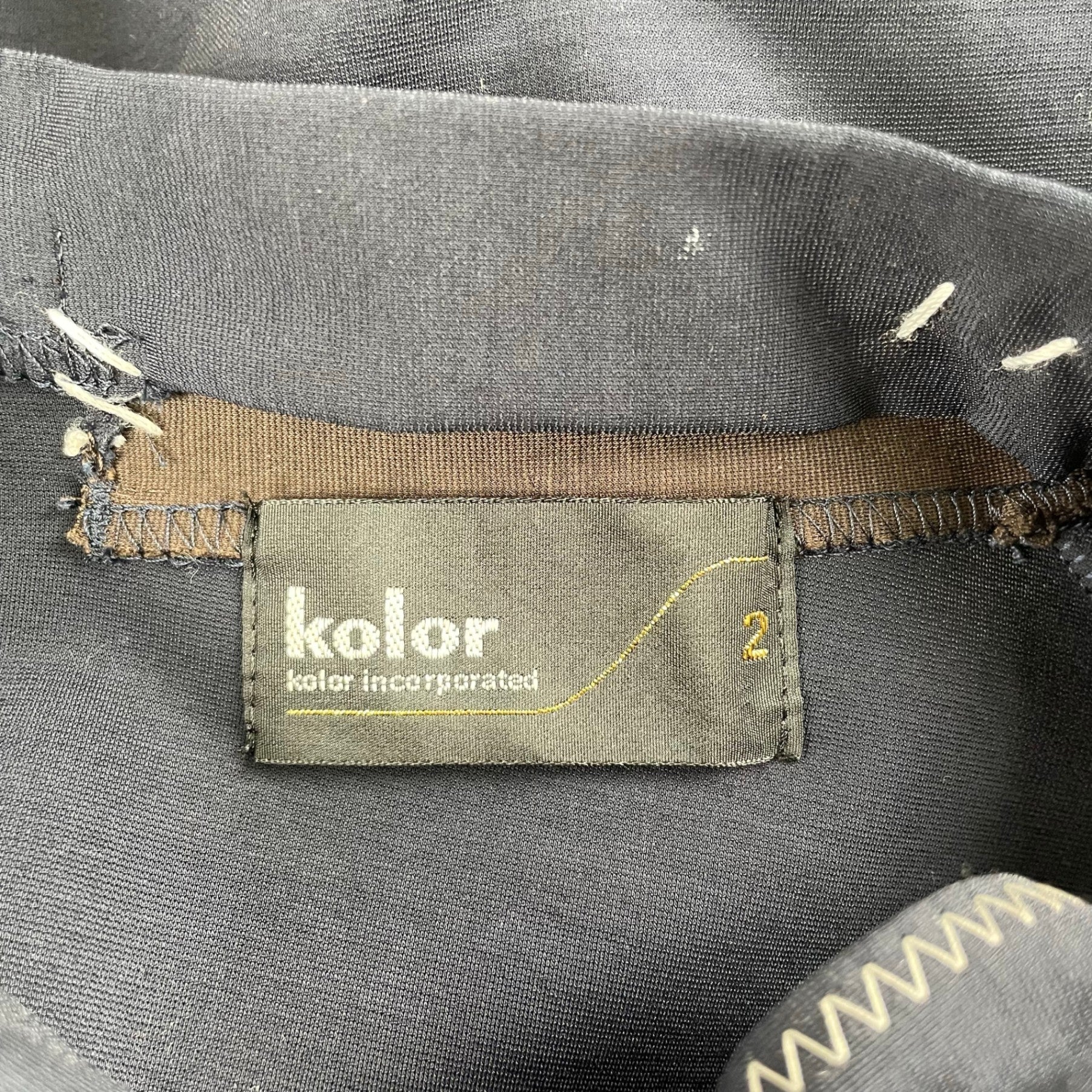 kolor カラー / ボウタイプルオーバー ネイビー×ブラウン 参考定価：33,000+tax SIZE：2