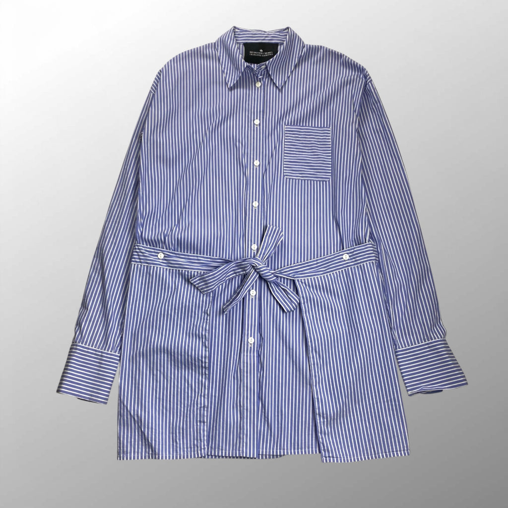DESIGNERS REMIX CHARLOTTE ESKILDSEN / ストライプシャツ チュニック ウエストベルト 参考定価：25,000程度 SIZE：36(FREE SIZE)