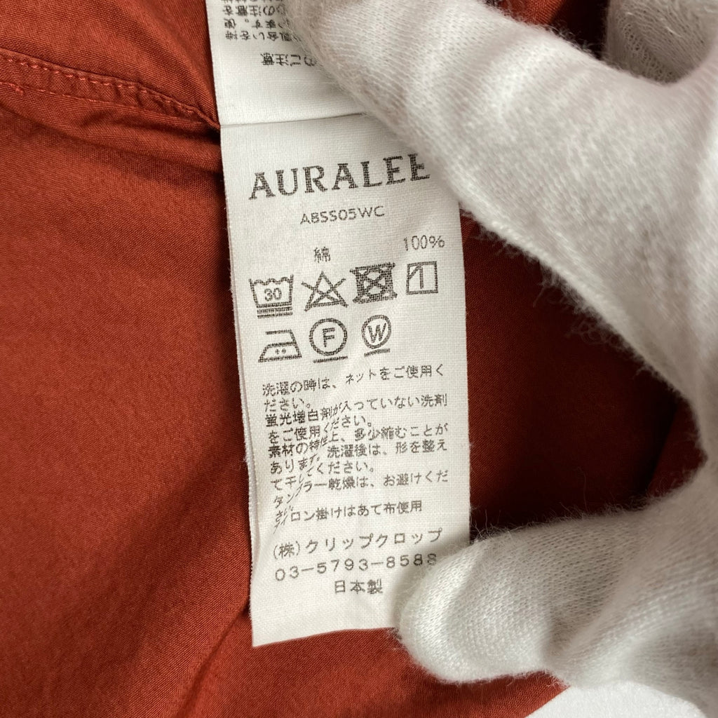 AURALEE オーラリー / SELVEDGE WEATHER CLOTH HALF SLEEVED SHIRTS オープンカラーシャツ SIZE：1