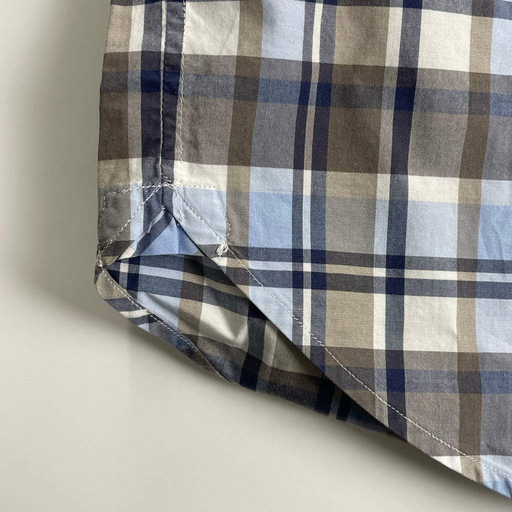 MARGARET HOWELL マーガレットハウエル / ポケット付 半袖チェックシャツ 参考定価：30,000程度 SIZE：S