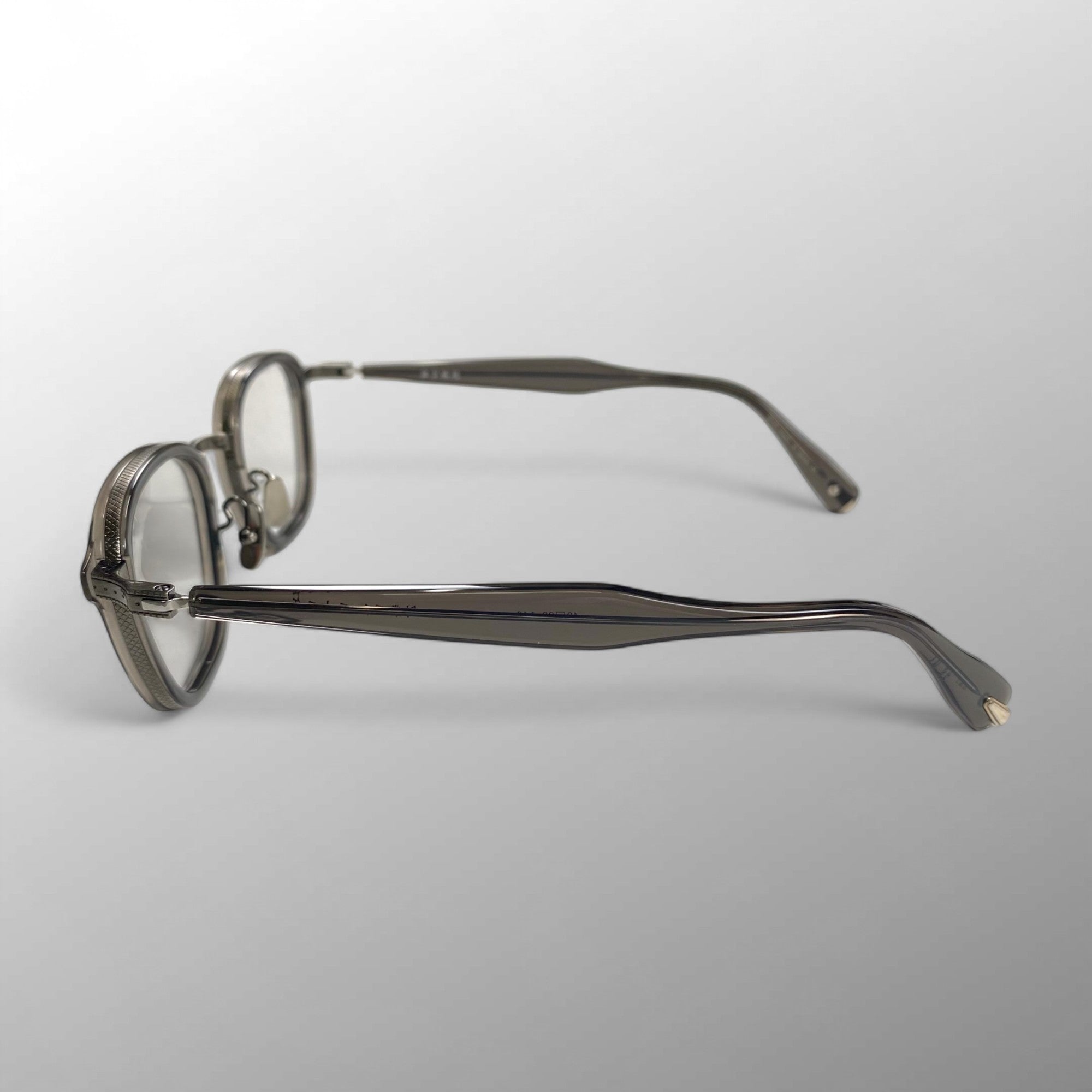 金子眼鏡 プレミアムライン / シルバーコンビ ウェリントン 度なしクリアレンズ  参考定価：80,000+tax