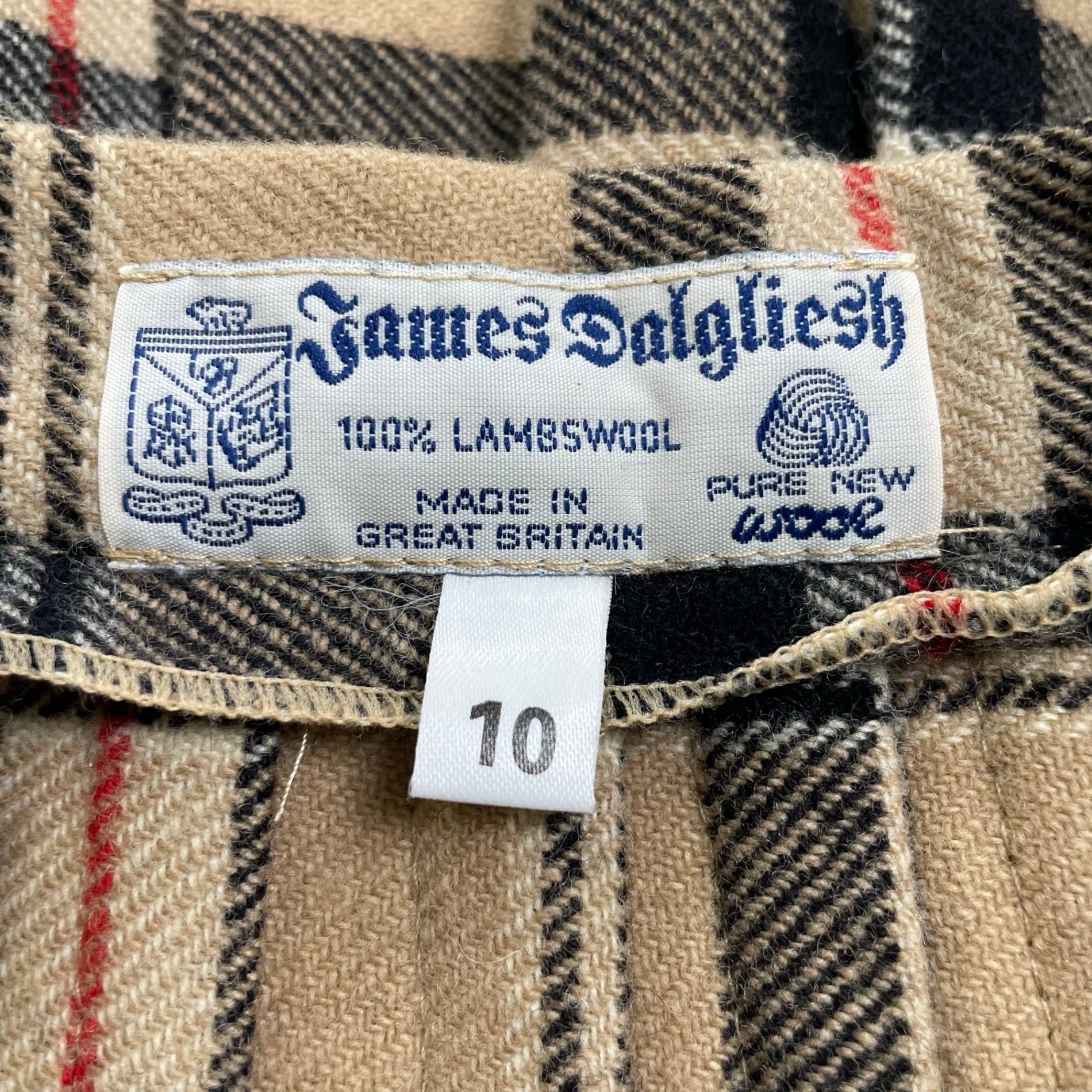 ENGLAND VINTAGE イギリスヴィンテージ / ヴィンテージ ノヴァチェック キルトラップスカート ラムウール 英国製 SIZE：10