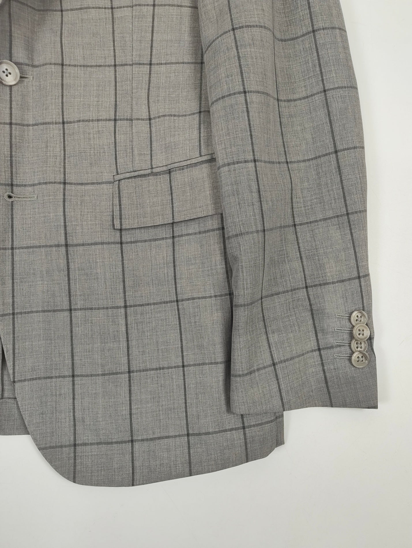 CC COLLECTION CORNELIANI / バージンウール チェック柄スーツ 参考定価：160,000程度 SIZE:46