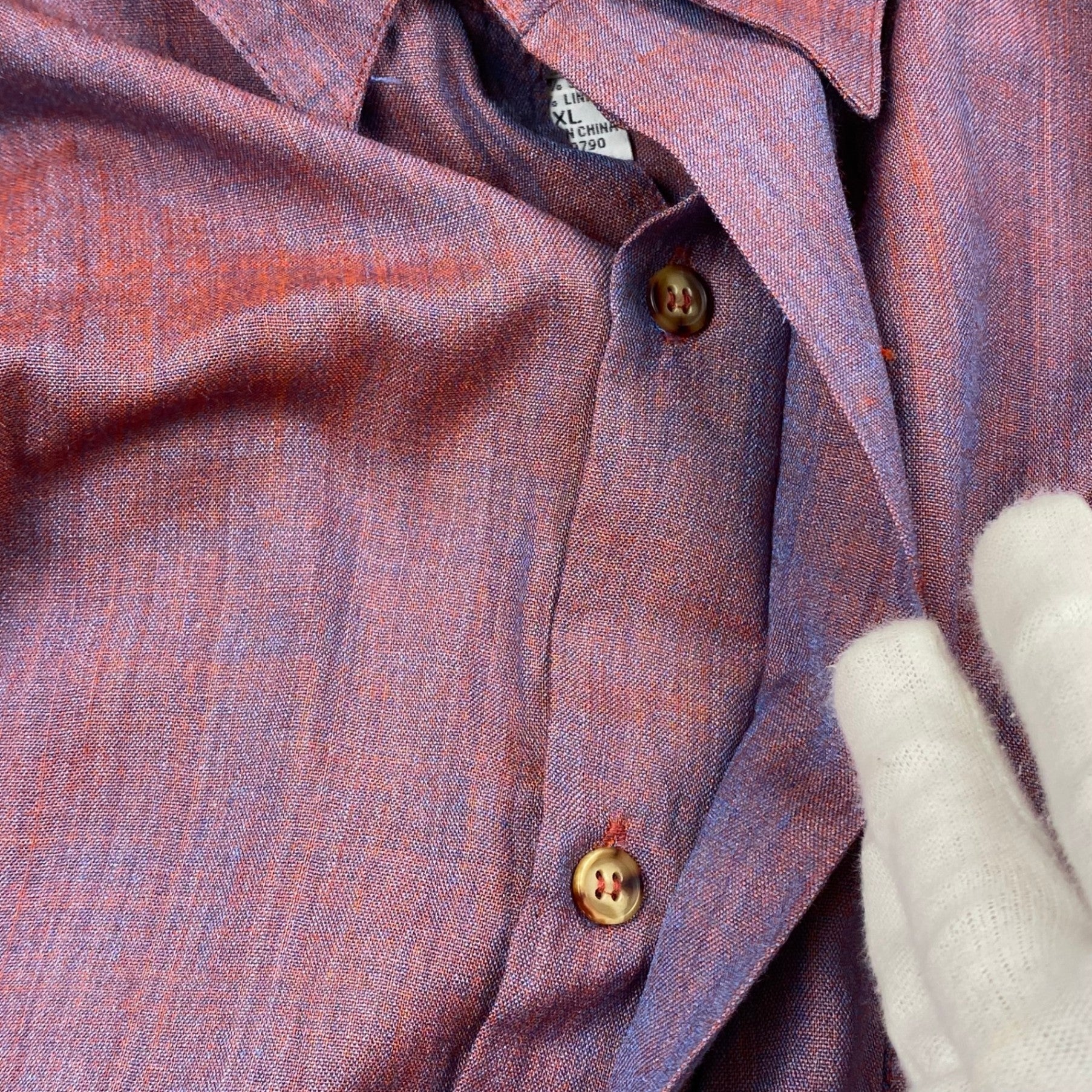 GOOUCH グーチ / シルクリネン デザイン シャツ SIZE：XL