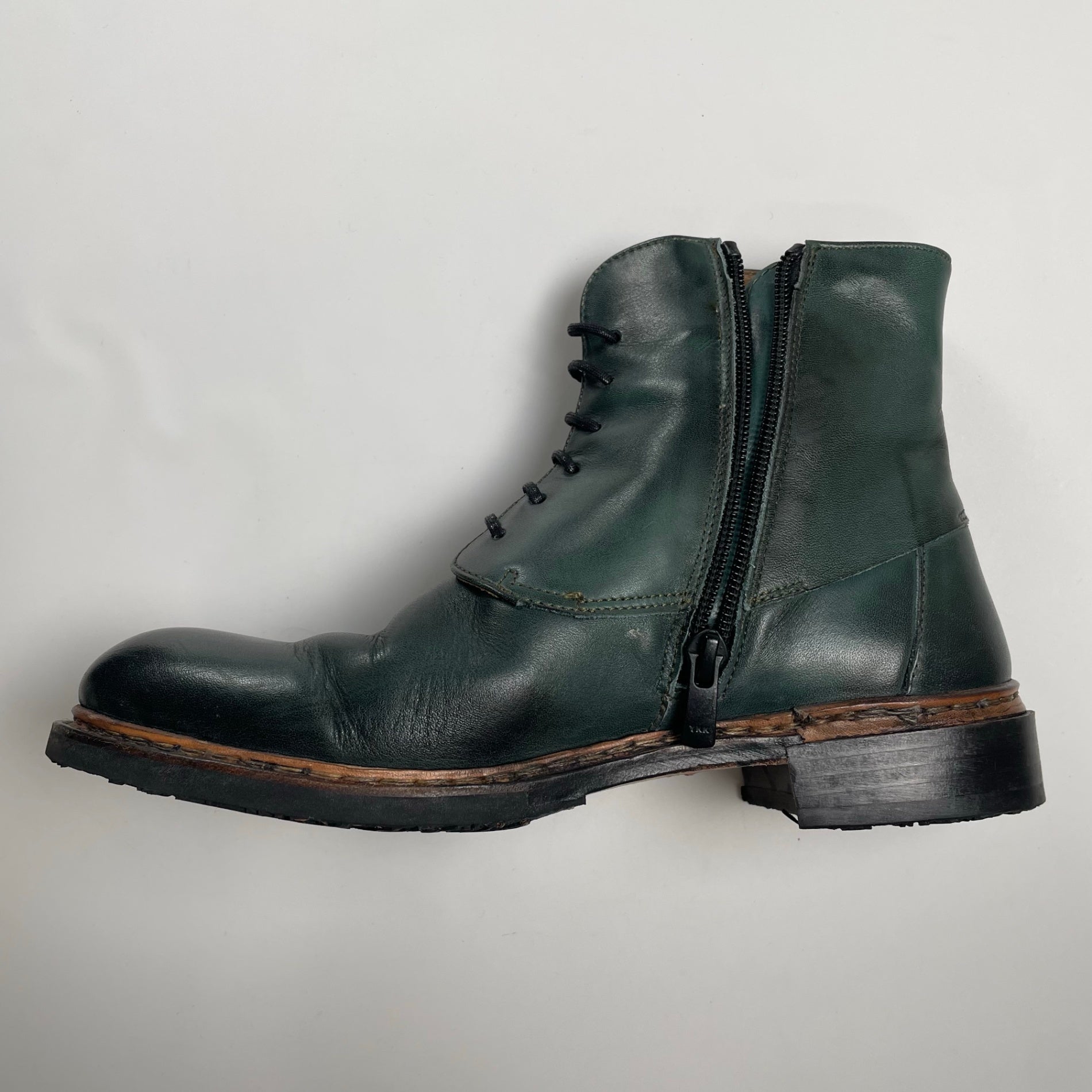 neosens ネオセンス / レザーショートブーツ グリーン 参考定価：30,000程度 SIZE：36