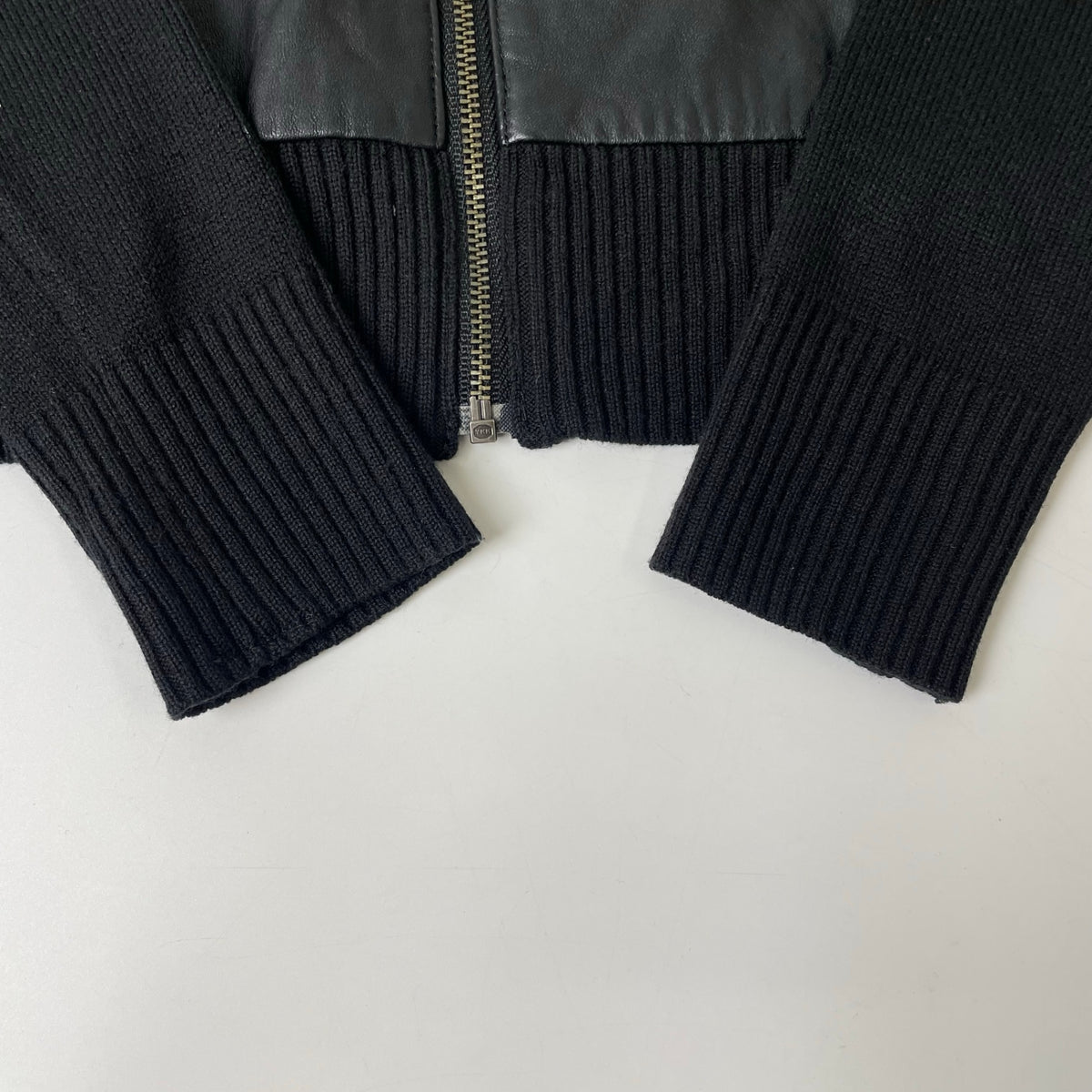 theory luxe / レザー×ニット カラーレスジャケット 参考定価：60,000程度 SIZE:38
