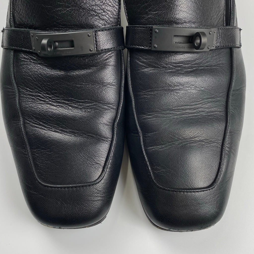 HERMES エルメス / ケリー バックル ローファー オールブラック SIZE:42 1/2(27cm程度)