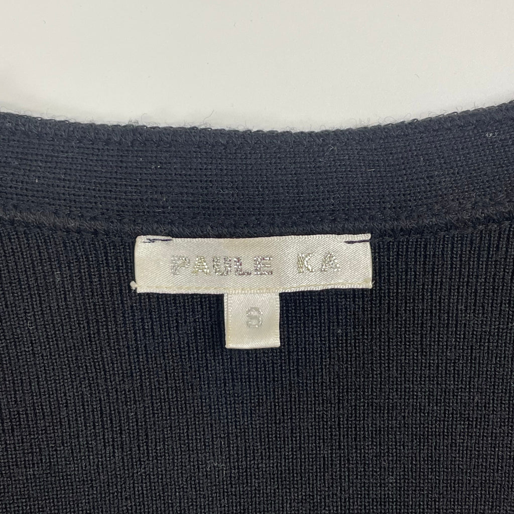 PAULE KA ポール カ / リブニットタイトカーディガン メリノウール ブラック 参考定価：50,000程度 SIZE:S