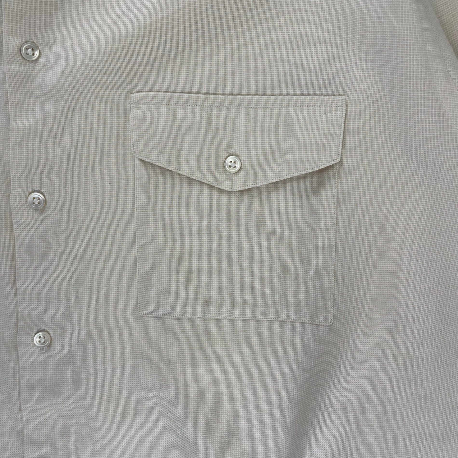 GIORGIO ARMANI LE COLLEZIONI ジョルジオアルマーニ / 80s ヴィンテージシャツ ホワイト×ベージュ SIZE：15 1/2