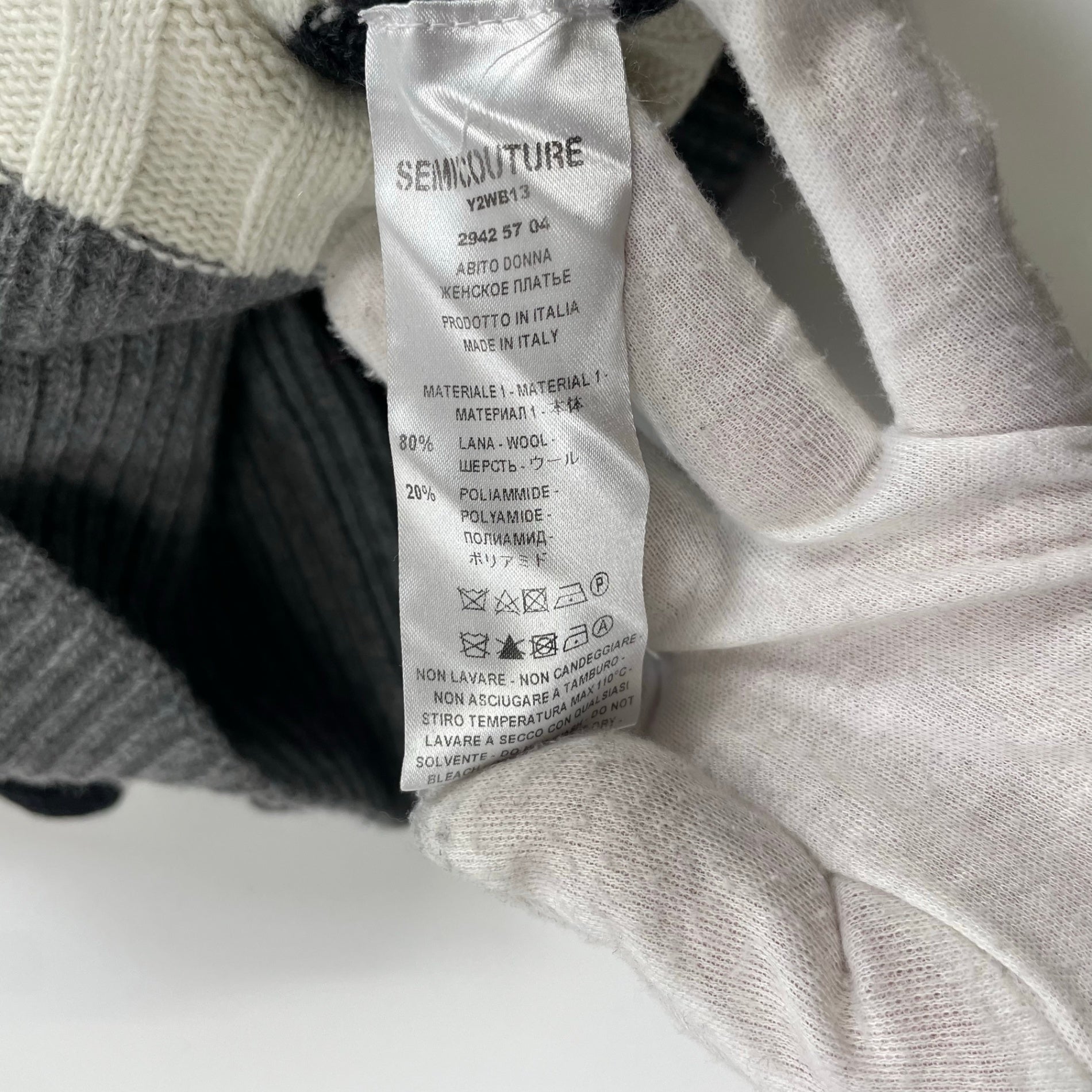 SEMI COUTURE セミクチュール / ボーダーニットワンピース 参考定価：50,000程度 SIZE:S