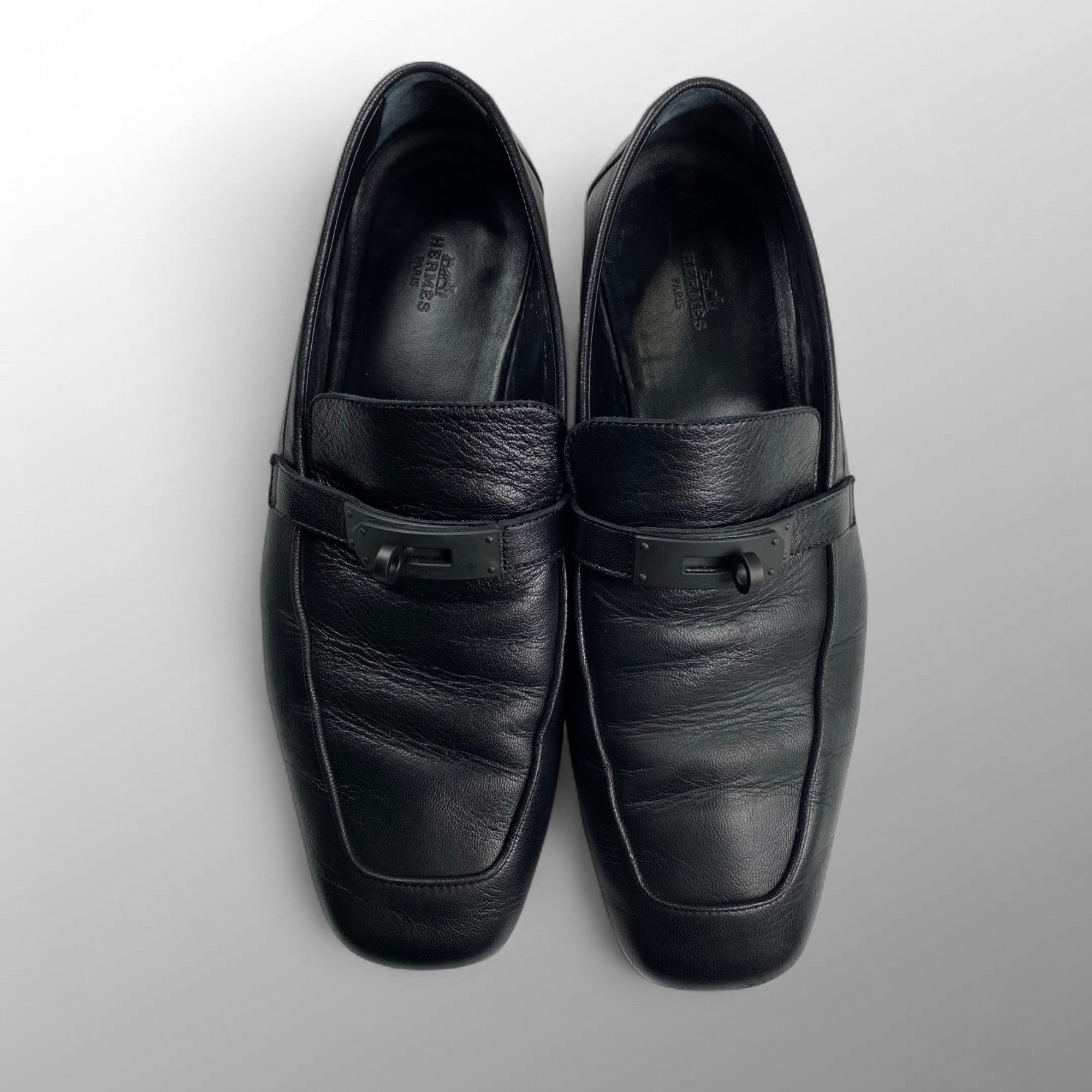 HERMES エルメス / ケリー バックル ローファー オールブラック SIZE:42 1/2(27cm程度)