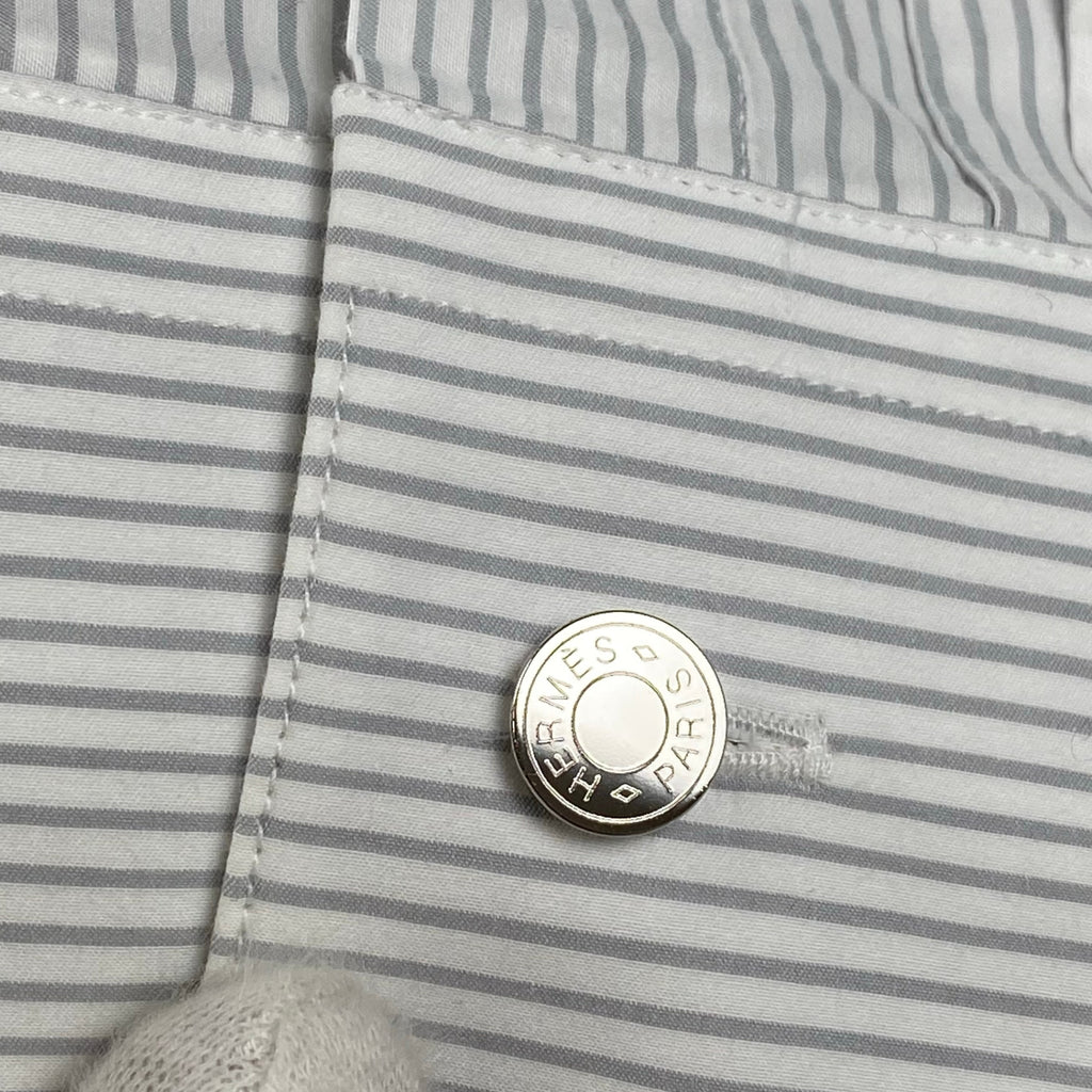 HERMES エルメス / シェーヌダンクル柄 ストライプ シャツ セリエボタン SIZE:40（L程度）