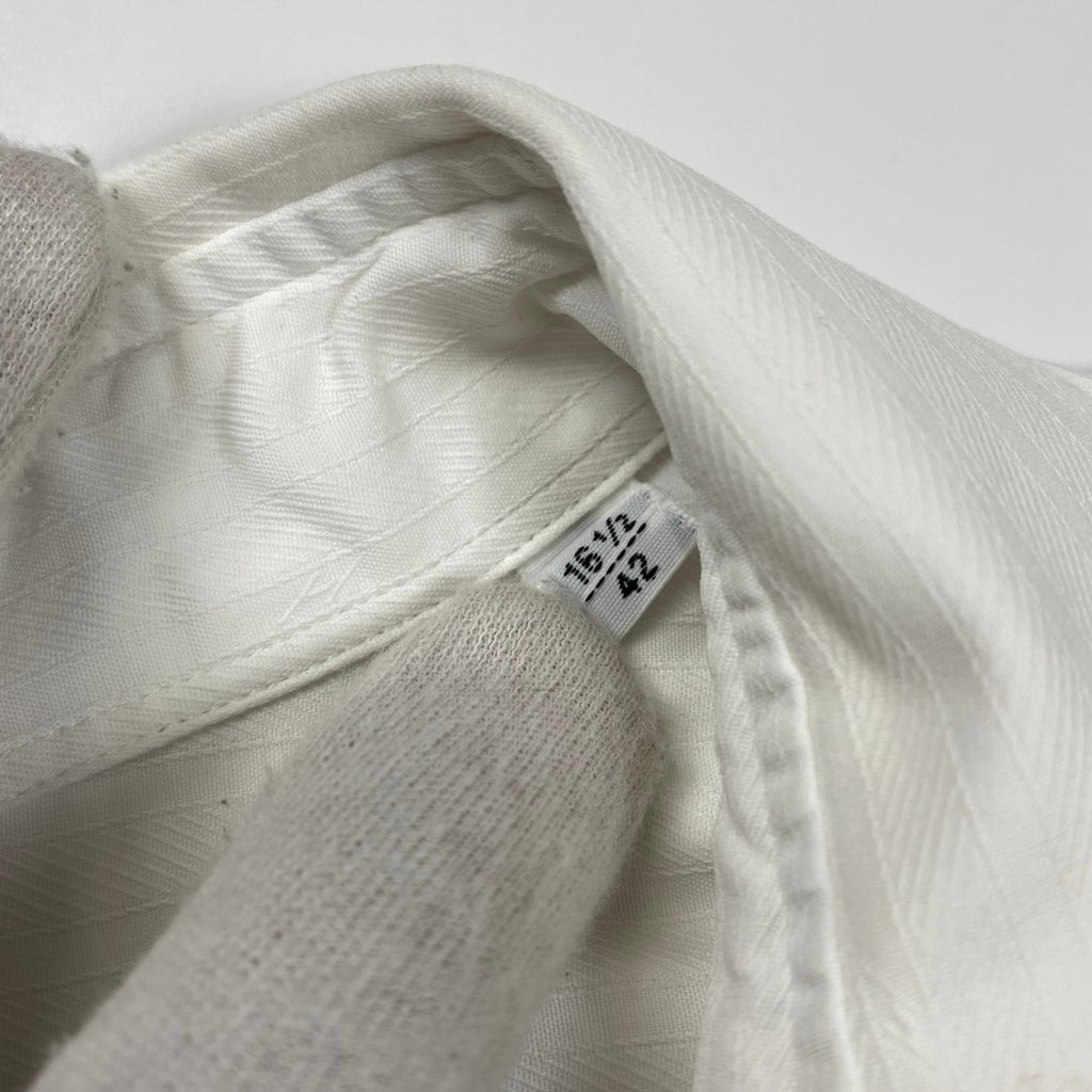 HERMES エルメス / ドビーストライプ シャツ セリエボタン MADE IN FRANCE SIZE:42(L程度)