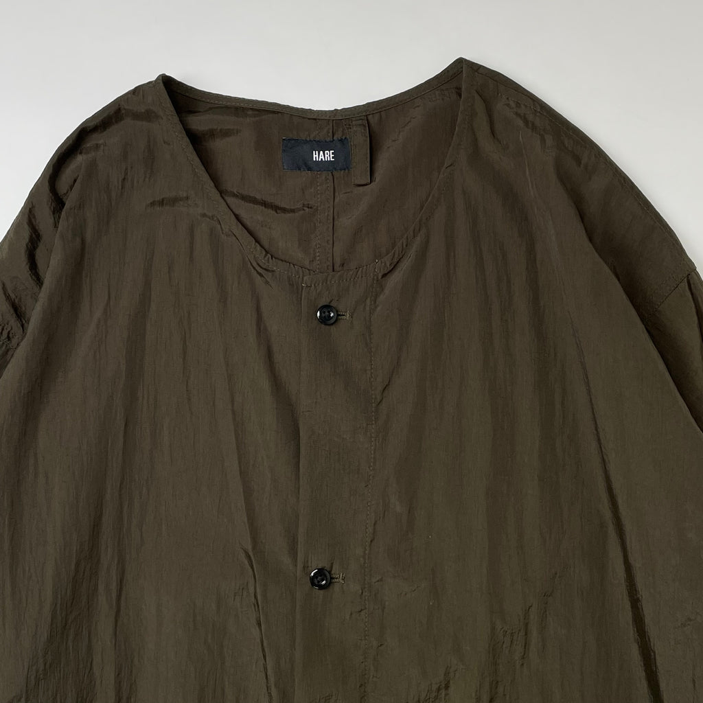 HARE / ノーカラーナイロンロングコート HA020078AD SIZE:S