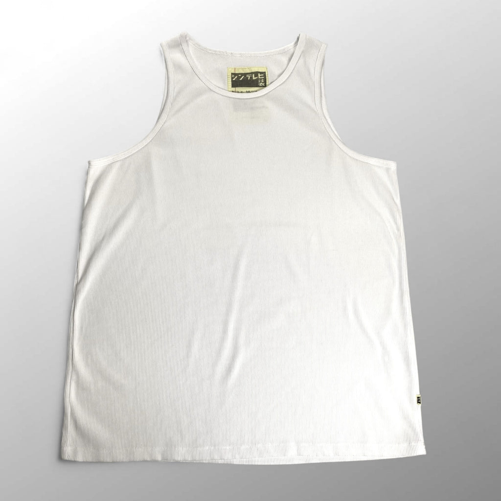 SSZ エス エス ズィー / リブ ワイドタンクトップ 「シン テレビ装」 ホワイト SIZE:L