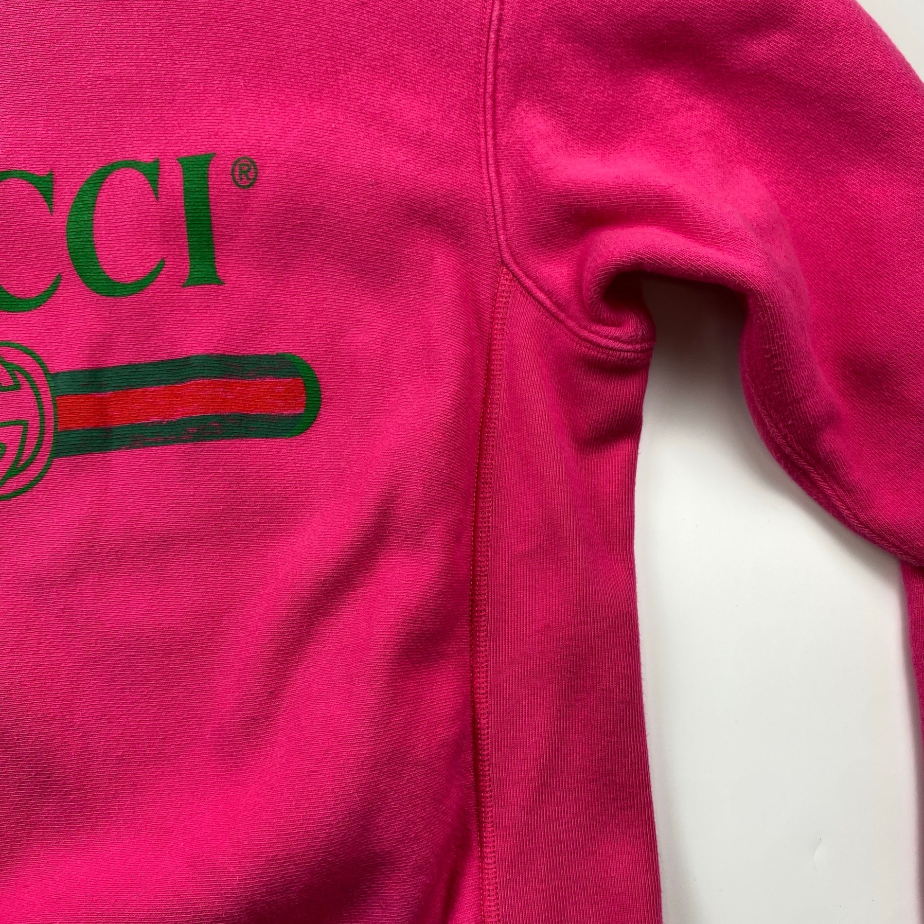 GUCCI グッチ / ヴィンテージロゴ プリント スウェット ダメージ加工 462018 SIZE：S