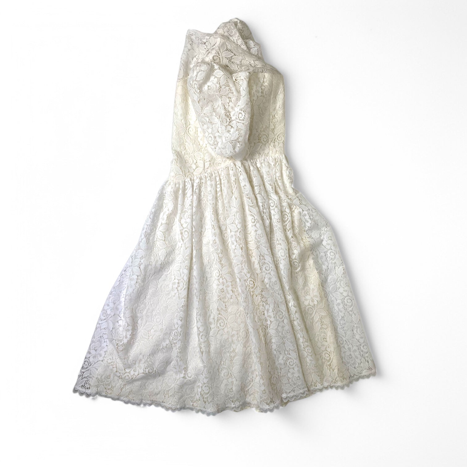 GUNNE SAX ガニーサックス オールレースホワイトドレス ワンピース 80s