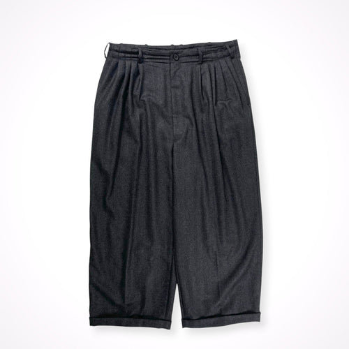 nonnotte / Shadow Herringbone Flannel Draping 5-Tuck Wide Trousers 参考定価：53,000+tax SIZE:4