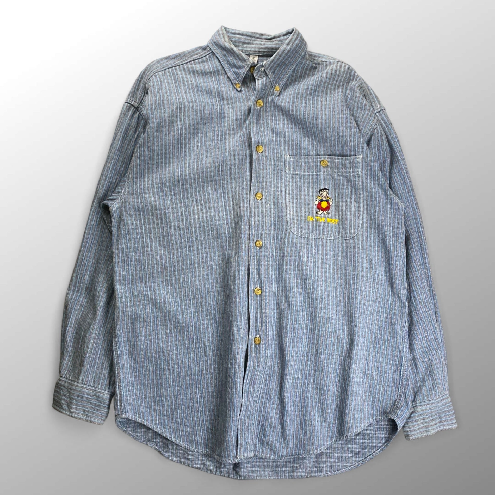 THE FLINTSTONES ザ フリントストーン / 原始家族BD シャツ チェック柄 ブルー SIZE：M