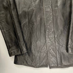 EURO VINTAGE ユーロヴィンテージ / 6-70s フレンチレザーカーコート ステアハイド デニム裏地 SIZE:M程度