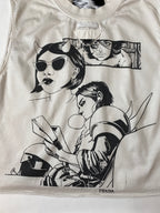 PRADA プラダ stellar leuna アメコミ風 プリント ノースリーブ Tシャツ