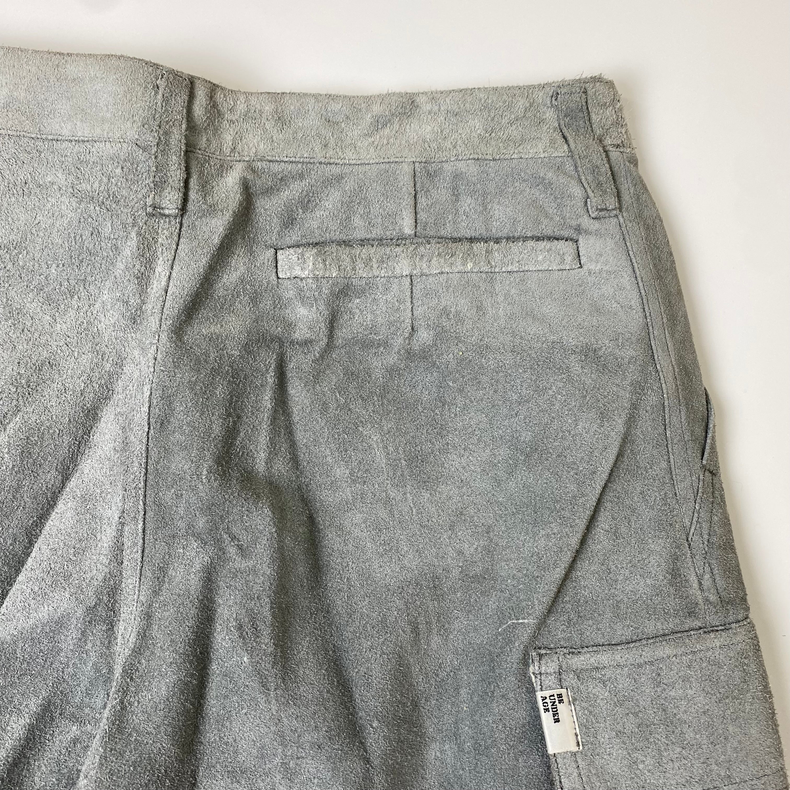 HFA 藤原ヒロシ着用モデルのサンプリング BE UNDER AGE スウェード ひざ下 ハーフパンツ