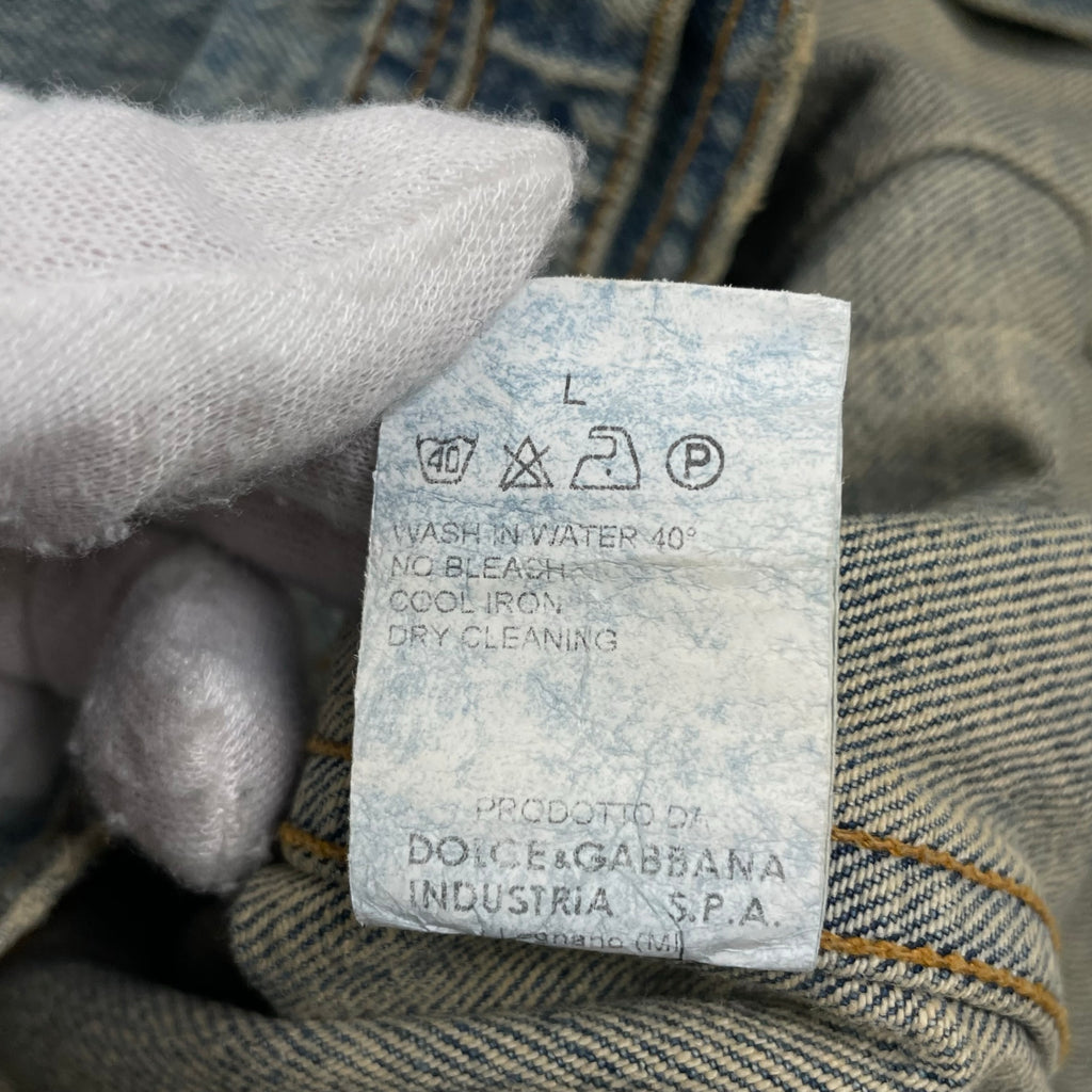 DOLCE＆GABBANA ドルチェ＆ガッバーナ / 02AWクラッシュデニムジャケット インディゴ  SIZE:46