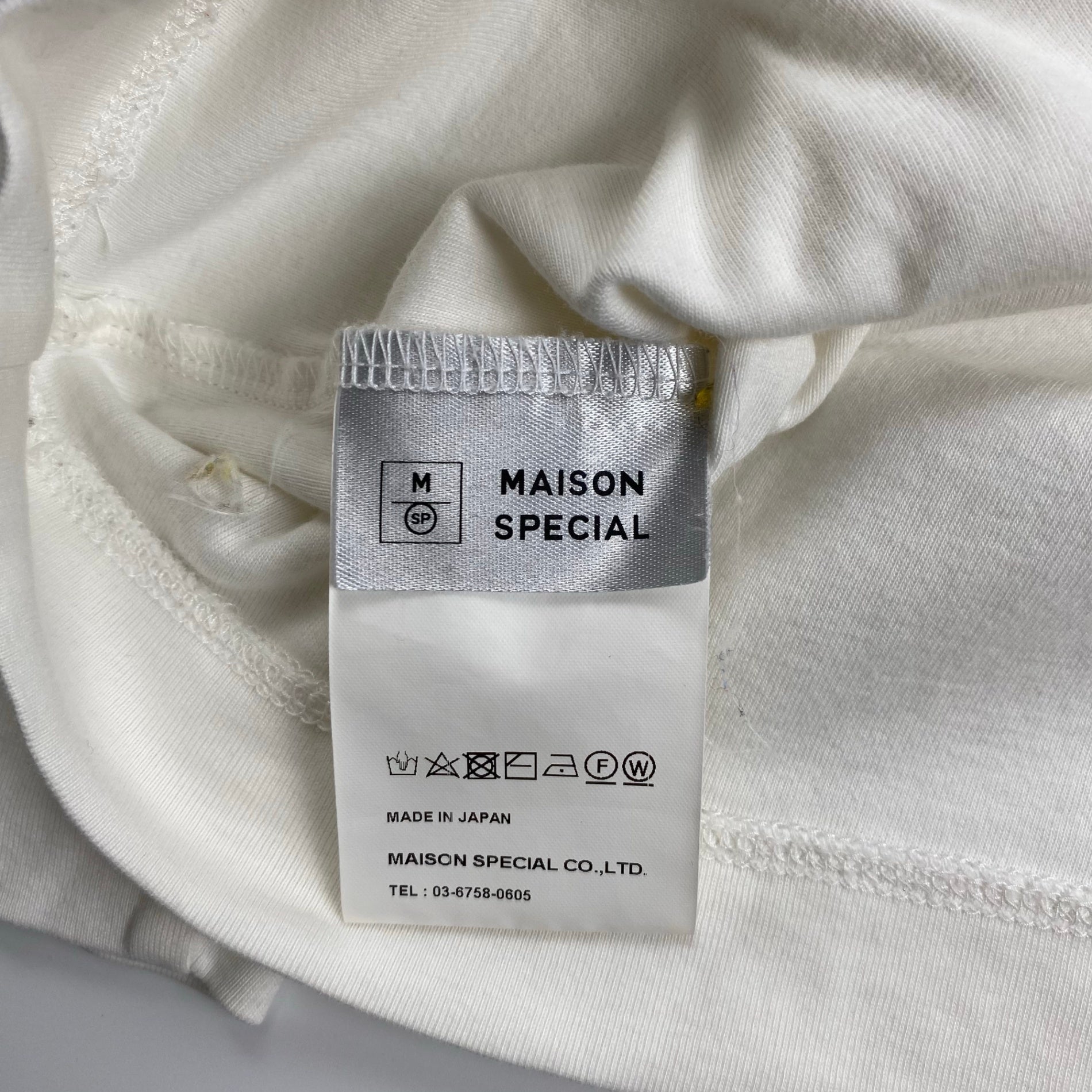 MAISON SPECIAL メゾンスペシャル / LOTUSウルトラファインスムースプライムオーバーロングカットソー ホワイト SIZE：46(L程度)