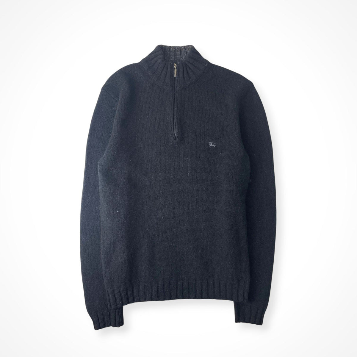 BURBERRY LONDON / シェットランドウール ハーフジップニット イタリア製 参考定価：64,000程度 SIZE:M
