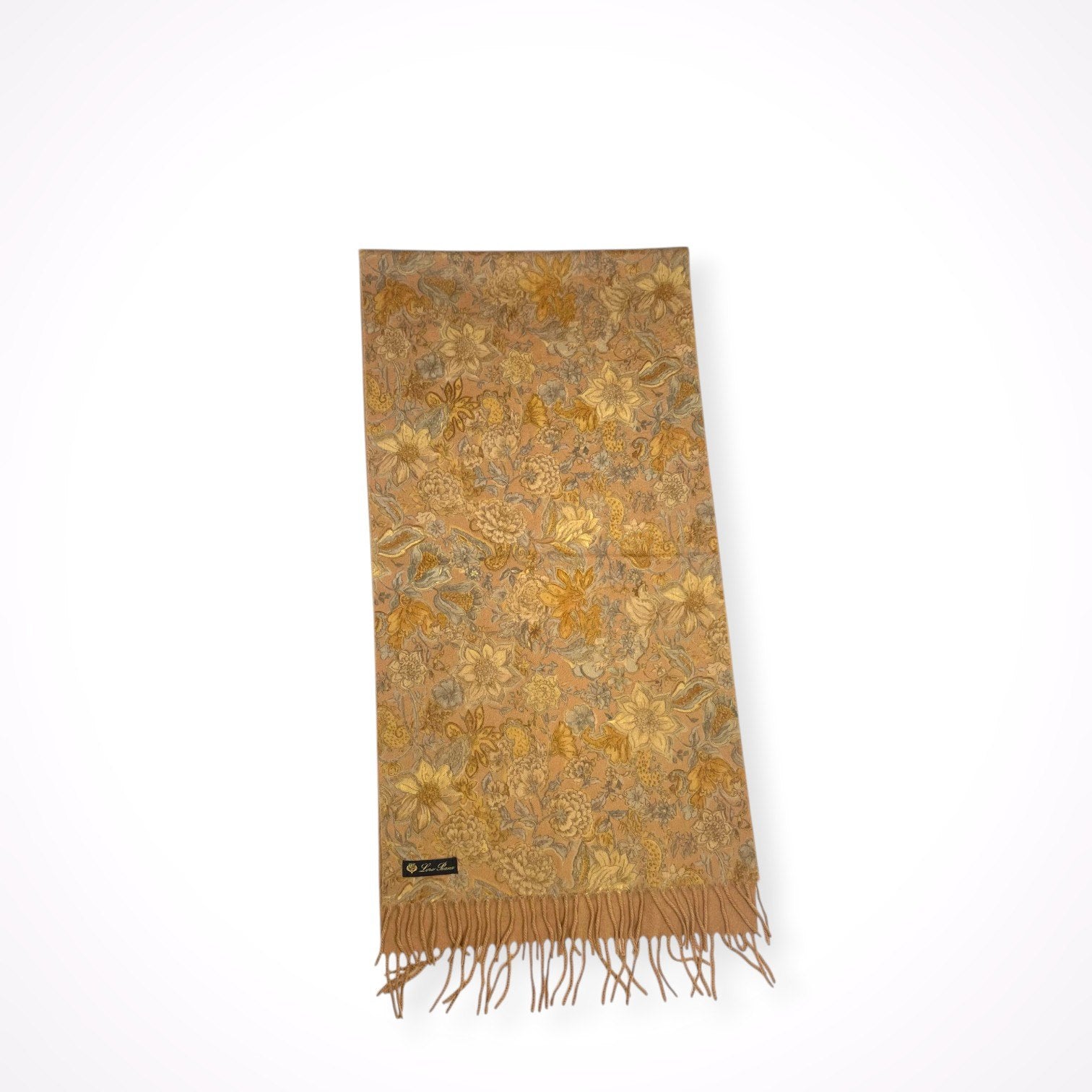 Loro Piana ロロピアーナ / フラワープリント ピュアカシミヤマフラー 美品 SIZE:45.5×178