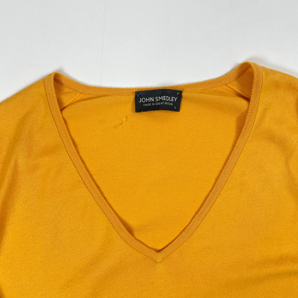 JOHN SMEDLEY / Vネックハイゲージニット 参考定価：40,000程度 SIZE:L