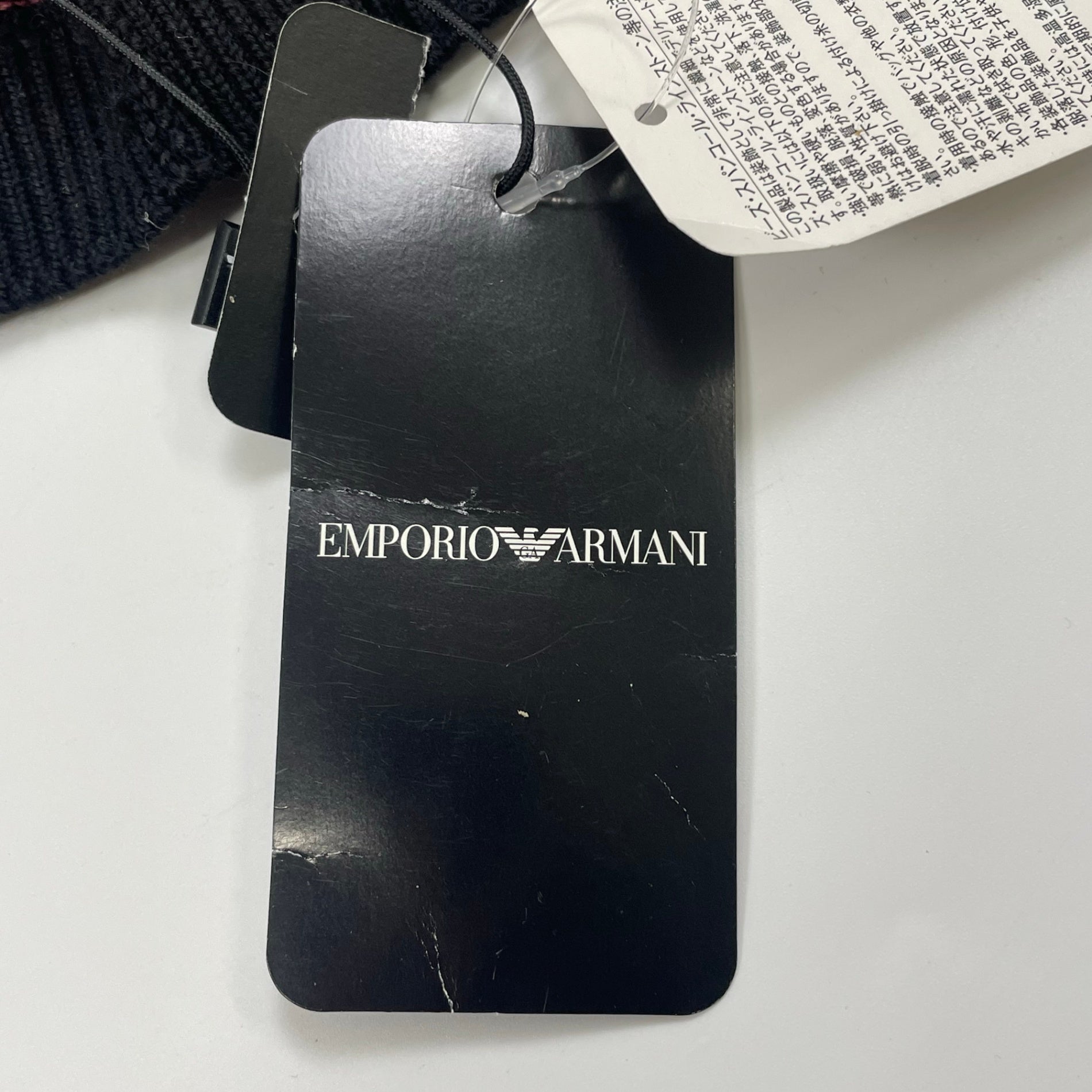 EMPORIO ARMANI エンポリオ アルマーニ / ラインストーン ボーダーニット帽 未使用品 SIZE：S