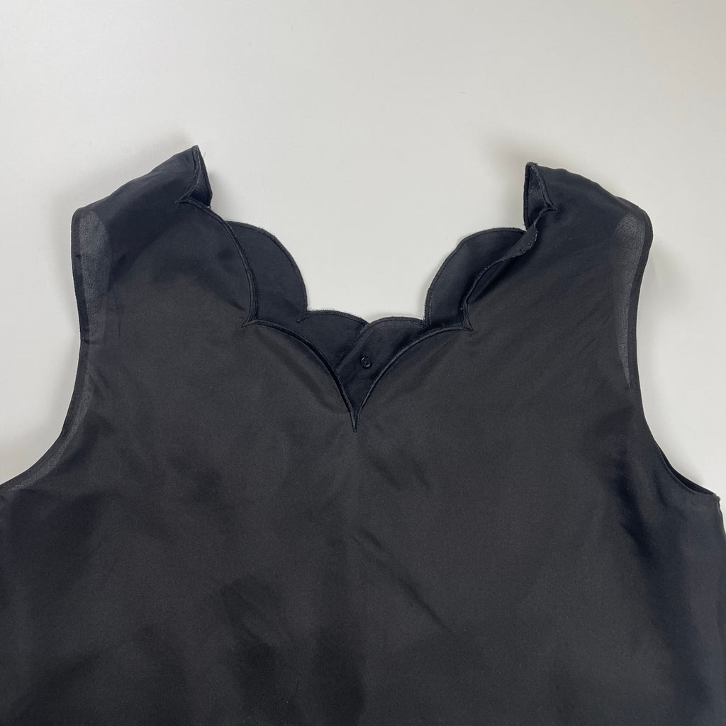 DES PRES デ プレ / シルクハブタエ スカラップブラウス 参考定価：36,000+tax SIZE：FREE