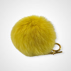 FENDI フェンディ / フォックスファー ポンポンチャーム イエロー 箱付 美品 参考定価：100,000程度