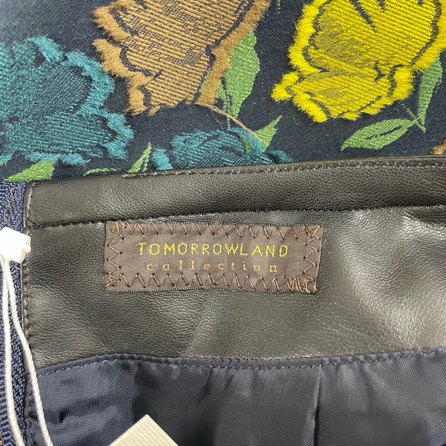 TOMORROWLAND collection トゥモローランドコレクション / カットフラワージャカード Iラインミディスカート 未使用品 参考定価：27,000+tax SIZE:34