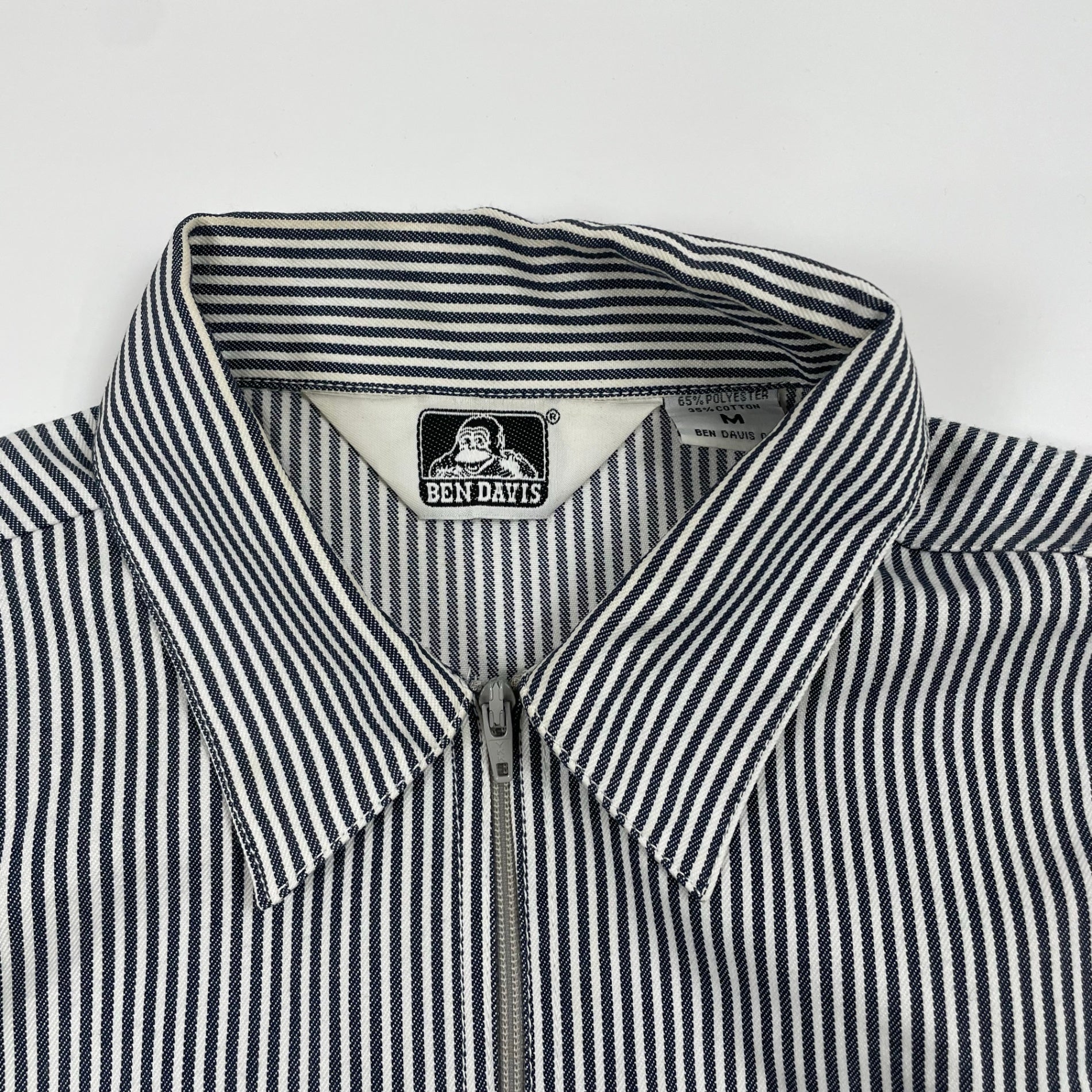 BEN DAVIS ベンデイビス / ハーフジップヒッコリーシャツジャケット 日本製 SIZE：M