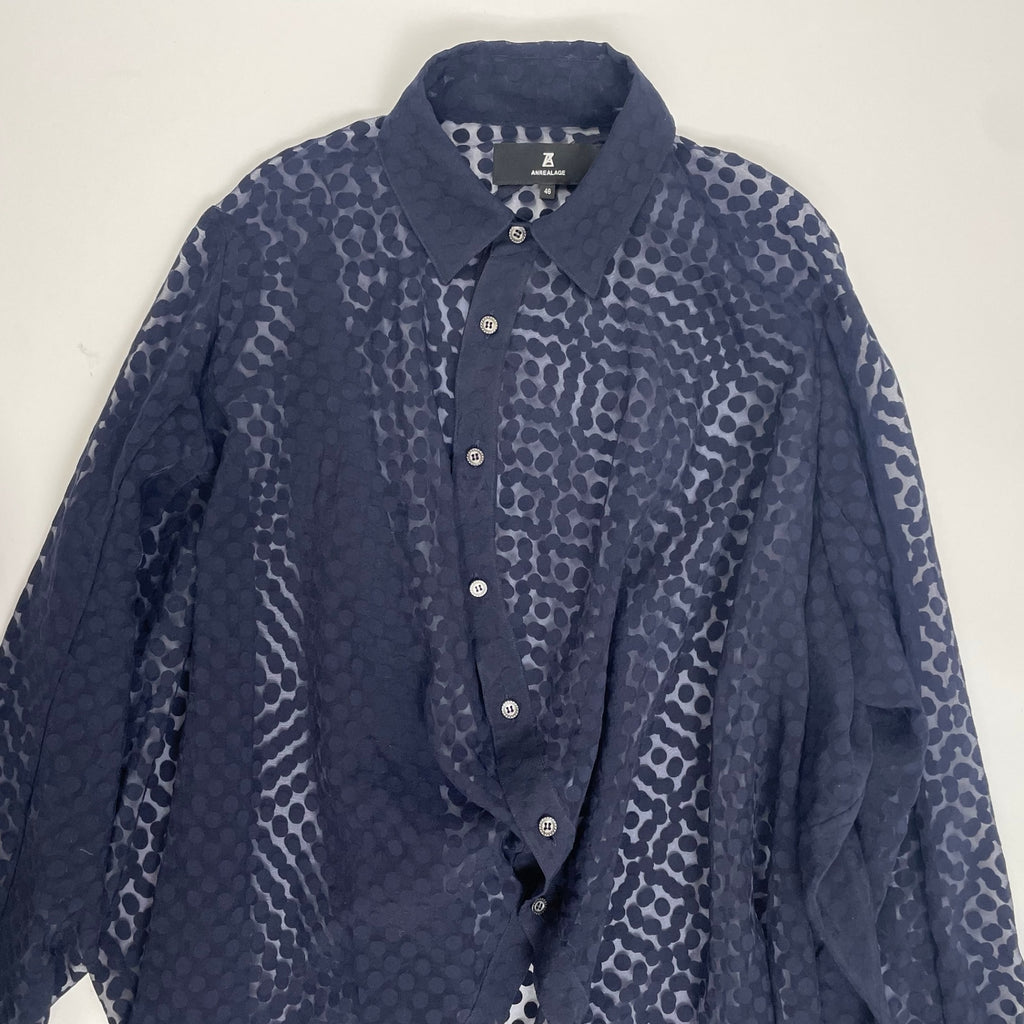 ANREALAGE アンリアレイジ / ドットオーガンジーボールシャツ 参考定価：48,000+tax SIZE:46