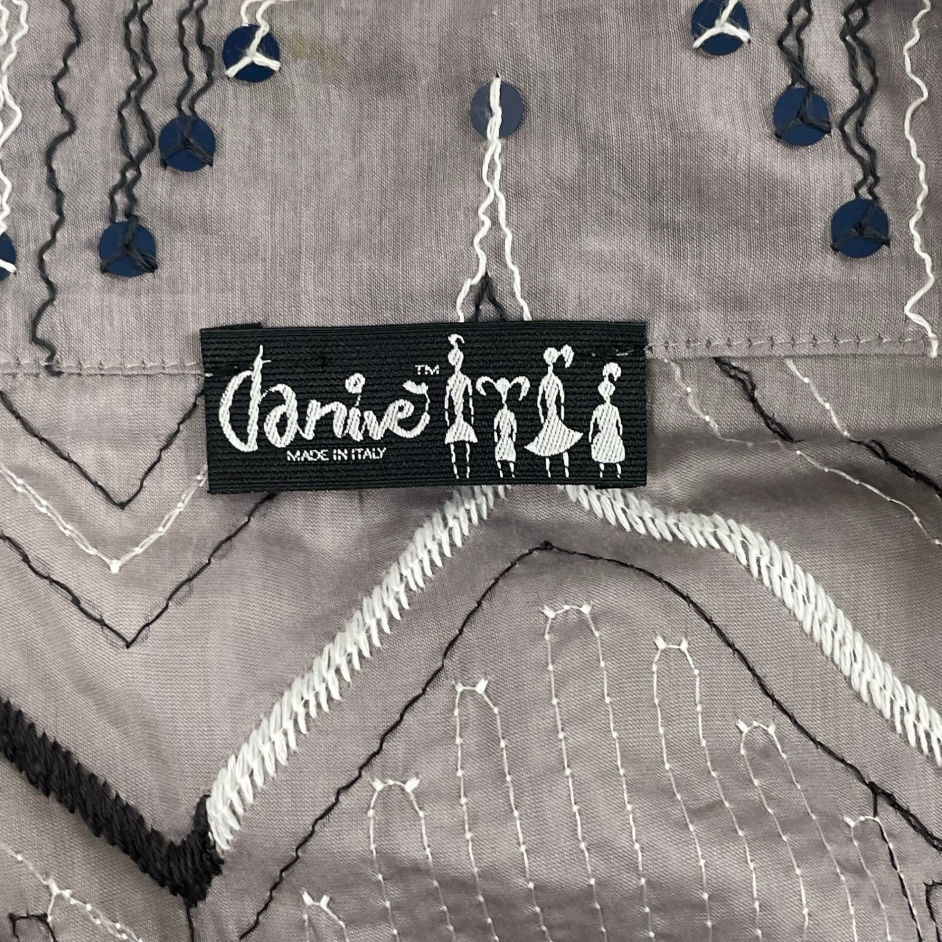 EURO VINTAGE / コットンシルク刺繍デザインシャツ イタリア製 SIZE:42