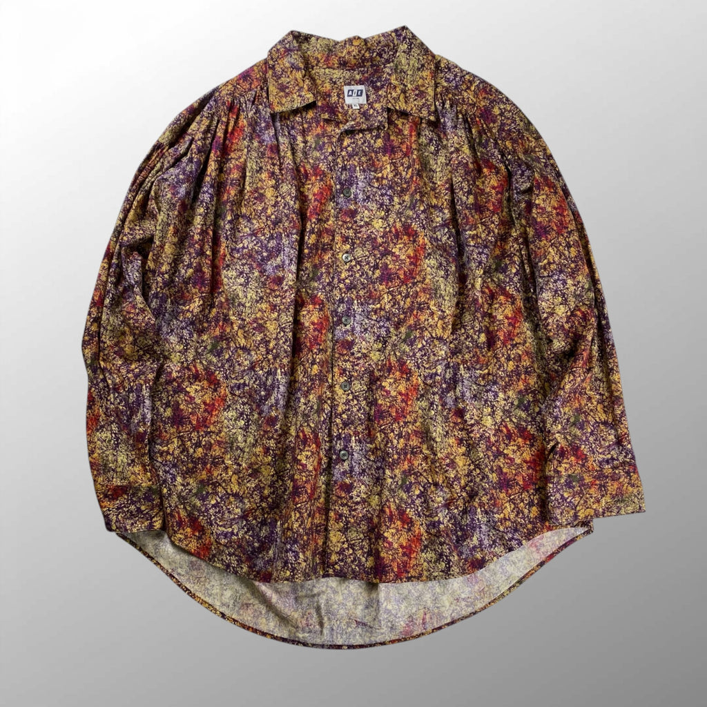 AiE エイアイイー NEPENTHES ネペンテス / ペインターシャツ Marble batik Print 総柄 ギャザー  SIZE:XL