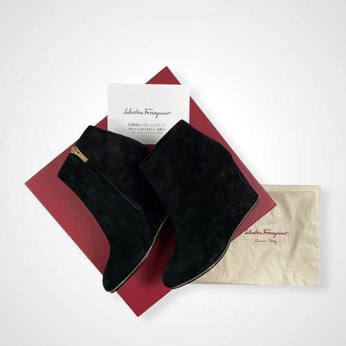 Salvatore Ferragamo サルバトーレ フェラガモ / Fiamma Zウェッジブーティ 参考定価：975＄ SIZE:6 1/2