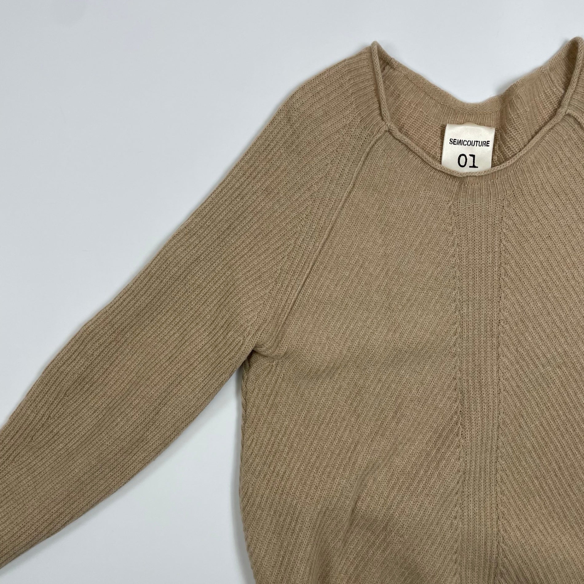 SEMICOUTURE セミクチュール / ラウンドリブロングニット 参考定価：30,000程度 SIZE:S