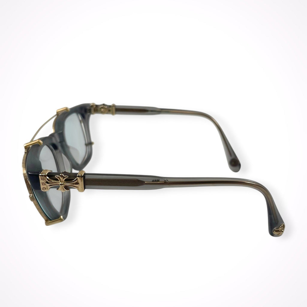 CHROME HEARTS / PUMP MEアイウェア＆クリップオン ケース付 度なしカラーレンズ付 SIZE:51□21-153