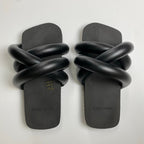 【箱・布袋付】 YUME YUME ユメユメ / TYRE SLIDE パイプサンダル ブラック 参考定価：21,000+tax SIZE:EU37(22.5-23cm程度)